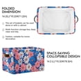 thumbnail image 2 of Yayeee 2 Pack Canvas Storage Basket with Handles for Shelves Fabric Bins Closet Organizer, Pink Flowers Pattern, 2 of 8