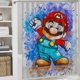 thumbnail image 4 of Juego de 4 cortinas de ducha de Mario con alfombrillas antideslizantes, tapa de inodoro y alfombrilla de baño, cortina de ducha impermeable con decoración de dibujos animados para baño con 12, 4 of 8