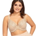 thumbnail image 2 of Women's Bras Underwire Lace Unlined Everyday Brassieres Minimizer Full Coverage Plus Size 40DDD, 2 of 5