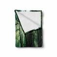 thumbnail image 2 of Nature Soft Flannel Fleece Throw Blanket, Sunset in Woods Sun Beaming Through Forest Trees Wilderness Scenery, Cozy Plush for Indoor and Outdoor Use, 70" x 90", Forest Green Pale Yellow, by Ambesonne, 2 of 6