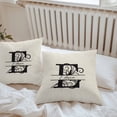 thumbnail image 6 of Throw Pillow Covers 18x18 Inch Set of 2, Letter E Waterproof Outdoor Pillow Covers, Monogram Words Decorative Cushion Pillowcases for Couch, Sofa, Bed, Garden, Patio, 6 of 9