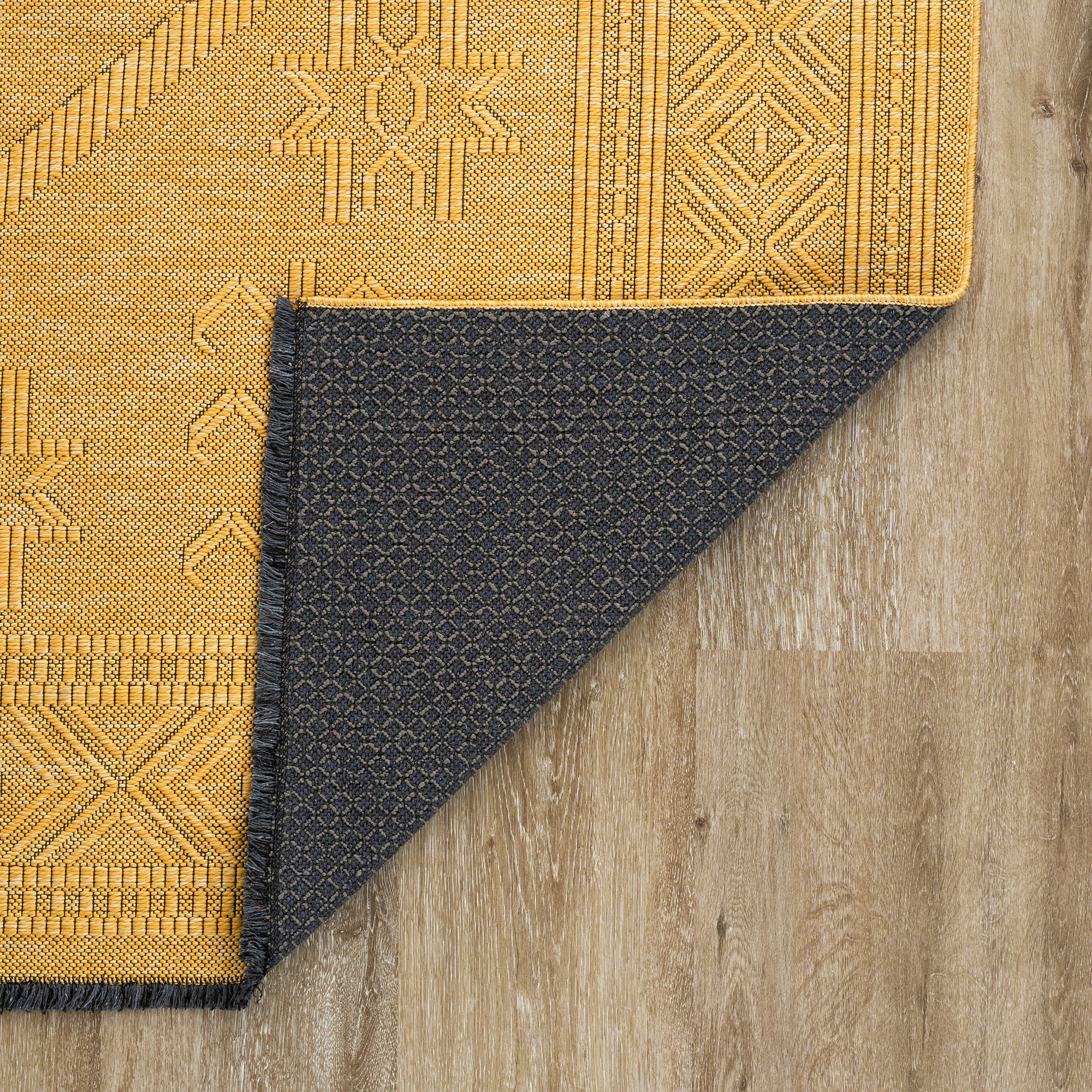 Alma Transitional 2' x 3' Gold, Machine Washable Polyester & Cotton Indoor Area Rug