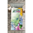 thumbnail image 3 of Ambesonne Floral Quilted Bedspread Set 2 Pcs, Spring Blossom, Twin Size, Multicolor, 3 of 3