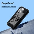 thumbnail image 6 of Allytechgroup Military-Grade Phone Case for Apple iPhone 16 Pro, Heavy Duty iPhone 16 Pro Cover with 360° Ring Kickstand, Shockproof TPU+PC Bumper, Raised Edges, Drop Protection, Black, 6 of 6