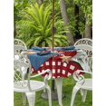 thumbnail image 2 of Outdoor Tablecloth with Umbrella Hole and Zipper, Christmas Round Table Cloth 60 Inch Waterproof Tablecloth, Winter Ice Cream Sugar Pine Needle Red Plaid Picnic Table Cover for Patio Camping, 2 of 7