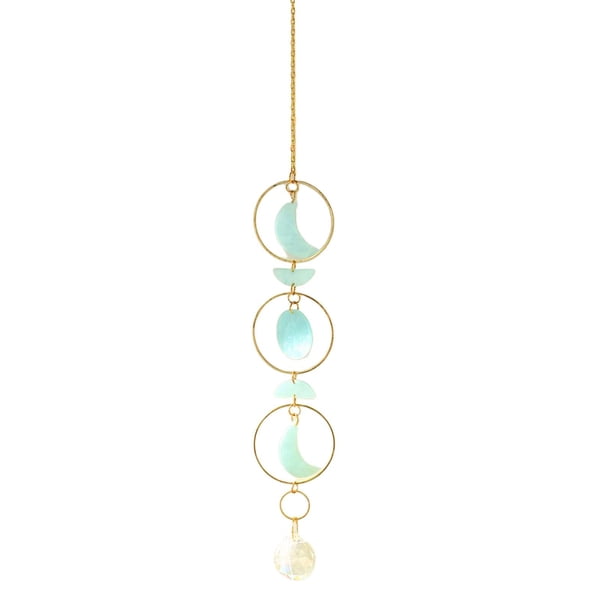 Prismas colgantes decorativos con cadena para decoración de pared y coche. Verde