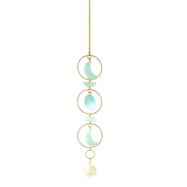 koolsoo Pendant Ornament Rainbow Make with Chain Prisms Decor for Wall Wedding Garden Green