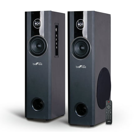 beFree Sound 2.1 Channel Powered Bluetooth Tower Speakers -