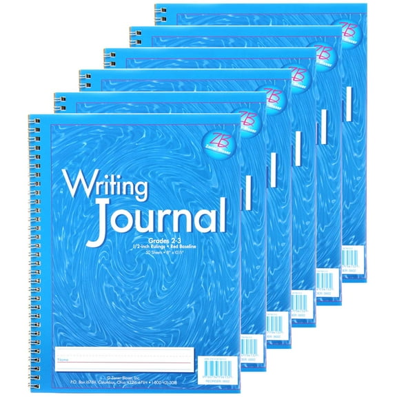 Zaner-Bloser My Writing Journal, Grade 2-3, Blue, Pack of 6