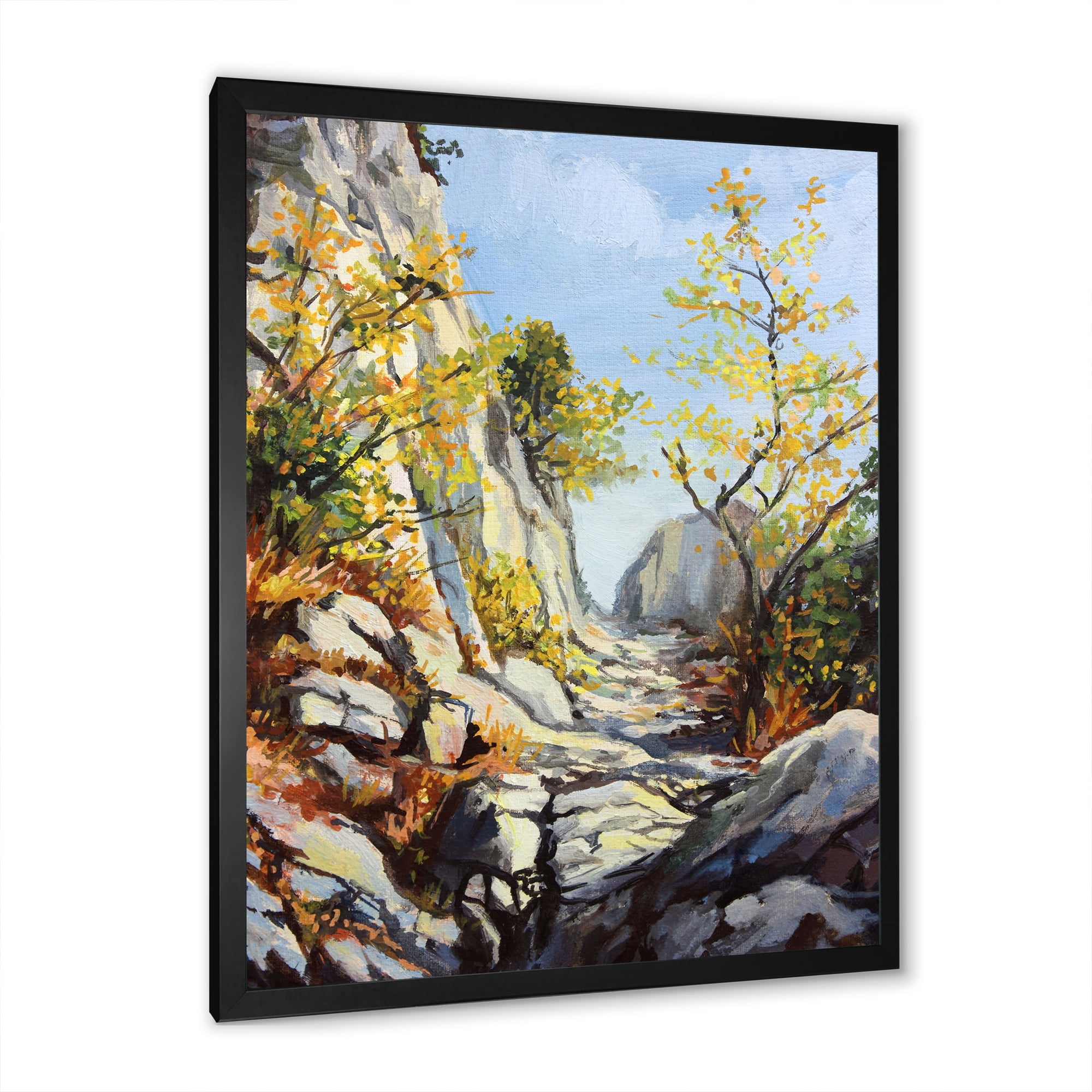 Designart 'Marble Path In Autumn Mountain' Traditional Framed Art Print