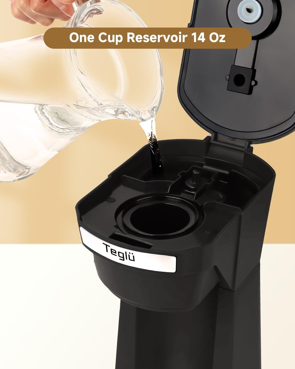 Single Serve Coffee Maker for K Cup Pod & Ground Coffee 2 in 1, K Cup Coffee Machine 14 oz Brew Size, Mini Single Cup Coffee Pod Fast Brew, Reusable Filter, Black
