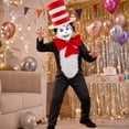 thumbnail image 6 of 4-Piece Cat Halloween Cosplay Costume for Kids, Scary Cat Jumpsuit Set with Mask, Striped Hat & Bow Tie for Boys & Girls, 6 of 6