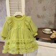 thumbnail image 4 of Vestido de malla para niña Vestido de otoño estilo niña Vestido de otoño para niña, 4 of 5