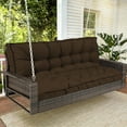 thumbnail image 3 of SDJPOI Outdoor Swing Cushions, Porch Swing Cushions 2-3 Seater Replacement with Backrest, Waterproof Thicken 4" Bench Cushion with Ties for Patio Porch Lawn and Garden, 3 of 8