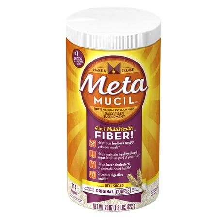 Metamucil Psyllium Fiber Supplement by Meta Original Coarse Powder, 29 oz, 114 doses