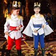 thumbnail image 2 of Disfraz de rey de carnaval para niños, 7 piezas, príncipe real medieval, conjunto completo para niños, fiesta de Halloween, cumpleaños, disfraces, 2 of 6