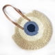 thumbnail image 2 of Female's Straw Woven Bag Round Fashion Portable Reusable Home Storage Bags New, 2 of 5
