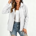 thumbnail image 4 of Winter Hooded Jackets for Women Waterproof Plus Size Long Sleeve Solid Color Lightweight Windproof Rain Jacket with Pockets for Hiking Travel Sport, 4 of 7