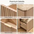 thumbnail image 4 of Hvoonc 54.5" Wide 6 Drawer Dresser for Bedroom with Faux Marble Top, Modern Curved-Corner Fluted Oak Storage Cabinet, 4 of 7