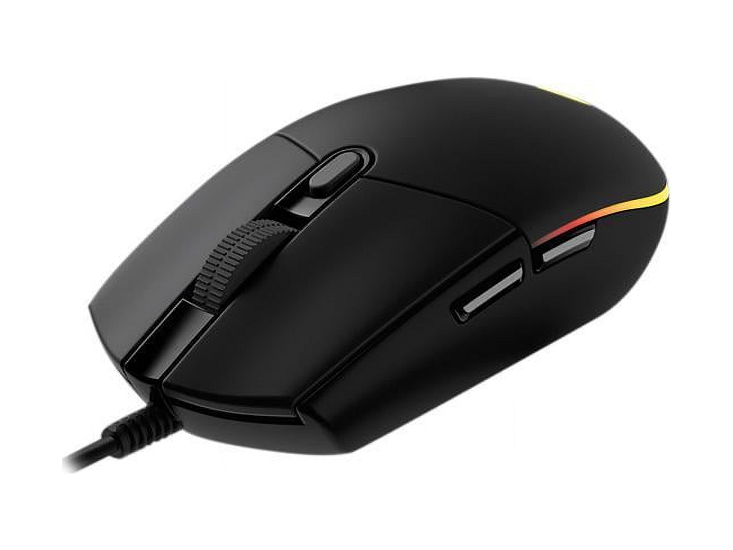 Logitech G203 Wired Gaming Mouse, 8,000 DPI, Rainbow Optical Effect LIGHTSYNC RGB, 6 Programmable Buttons, On-Board Memory, Screen Mapping, PC/Mac Computer and Laptop Compatible - Black - image 3 of 7