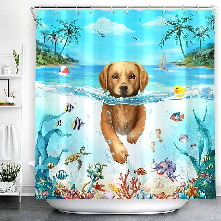Dog cheap shower curtain