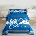 thumbnail image 2 of Homewish Sport Cheerleading 3 Pieces Queen Comforter Set For Kids Children Teens Girls,Geometric Stripes Ultra Soft Bedding Sets,Girly Dreamy Dance Bedding Comforter Set,Luxury Bedroom Decor, 2 of 8