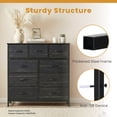 thumbnail image 5 of CONCETTA 9-Drawer Fabric Dresser Storage Chest for Bedroom, Closet, Storage Furniture for Adults, Black Wood, 5 of 7