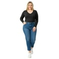 thumbnail image 2 of Emmalise 5-Pack Women’s Long Sleeve Plus Size V-Neck Shirts-Modern Contrast Set-1X, 2 of 4