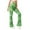 Green, variant on PEASKJP Solid Leggings for Women High Waisted Crossover Workout Lounge Bell Bottom Jazz Dress Pants, Green XL