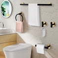 thumbnail image 4 of 5 Pack Stainless Steel Bathroom Hardware Set Matte Black & Gold Space Organizer, 4 of 15