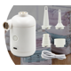 thumbnail image 1 of Blanco - Bomba de aire eléctrica, mini bomba de aire eléctrica USB portátil, inflado para acampar y desinflado rápido, 4 boquillas de inflado, adecuada para colchones / piscinas / piscinas al aire li, 1 of 5
