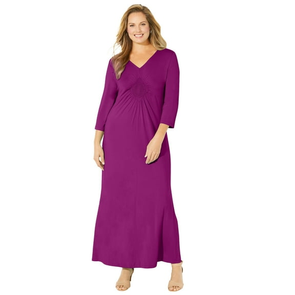 Catherines Women's Plus Size Anywear Medallion Maxi Dress