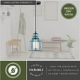thumbnail image 5 of Millie Bronze Farmhouse Jar Mini Pendant Ceiling Light Smoke Blue Glass, 5 of 9
