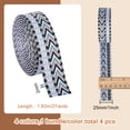 thumbnail image 2 of 8 Yards 4 Colors Ethnic Embroidery Polyester Ribbons 1 inch Wide Heavy Vintage Craft Sewing Lace Trim for Clothing Bag Headbands Pillowcases, 2 of 6
