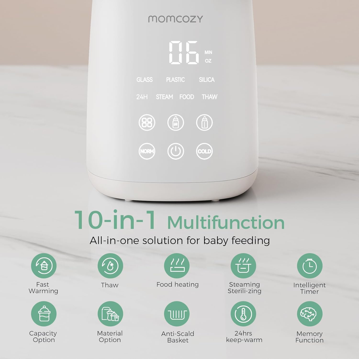 Momcozy 6-in-1 Baby Bottle Warmer with Smart Temperature Control photo 6