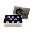 thumbnail image 2 of Old School Dice & Accessories d6 Set - Platinum w/Purple & Blue (8) New, 2 of 2