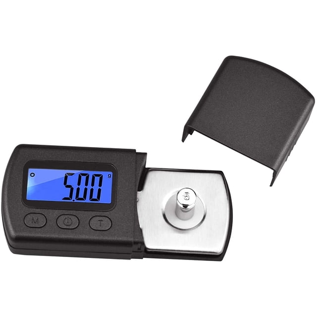 precisión de tocadiscos de 0,01 g, probador de escala de fuerza de aguja de tocadiscos digital, registro de fonógrafo, microsurco, pantalla LCD retroiluminada azul
