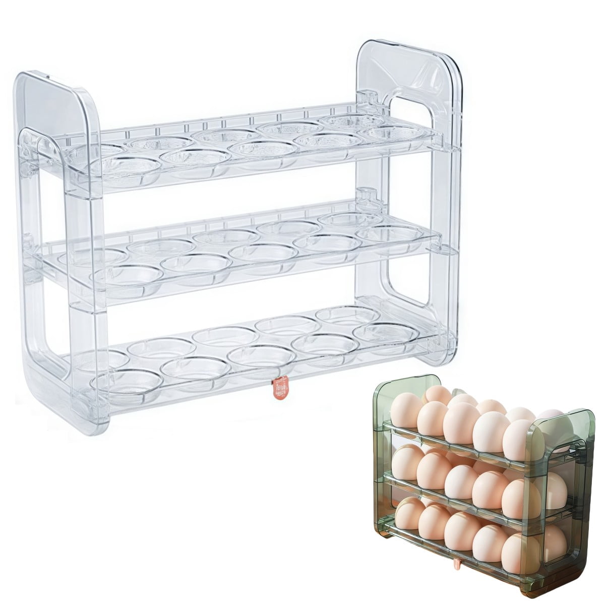 Egg Container Holders 30 Eggs 3 Tier Egg Holder Organizer Tray for Refrigerator