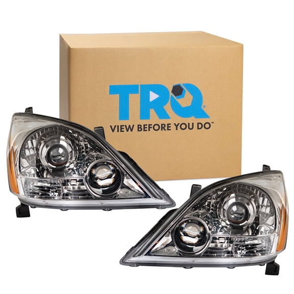 TRQ 2 Piece Headlight Assembly Set Halogen Driver & Passenger Side Fits Lexus GX470 2005-2009 LX2518108 LX2519108 8113060A60 8117060A50