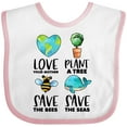 thumbnail image 3 of Inktastic Earth Day Plant a Tree Save the Bees Save the Seas Love Your Mother Earth Boys or Girls Baby Bib, 3 of 4