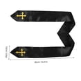 thumbnail image 2 of Moluckfu Lightweight Black Priest Stole with Cross for Church Choir and Pastoral Use, 2 of 7