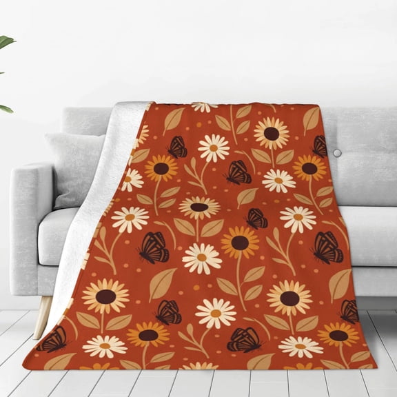 Flowers Theme Blanket for Women Men, Blanket for Her,Him, Gift for Holiaday, Couch, Bed 50x40