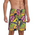thumbnail image 2 of Fotbe Colrful Tropical Leaves Pantalones Cortos de Pijama para Hombre, Ropa de Dormir, Pantalones de Pijama Cortos para Hombre-X-Large, 2 of 6