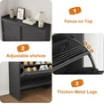 thumbnail image 6 of Rugerasy Wooden Shoe Organizer with Adjustable Shelf,Shoe Cabinet with 3 Flip Drawers,Shoe Storage for Entryway,Hidden Shoe Cabinet for Hallway,Living Room,Black, 6 of 7