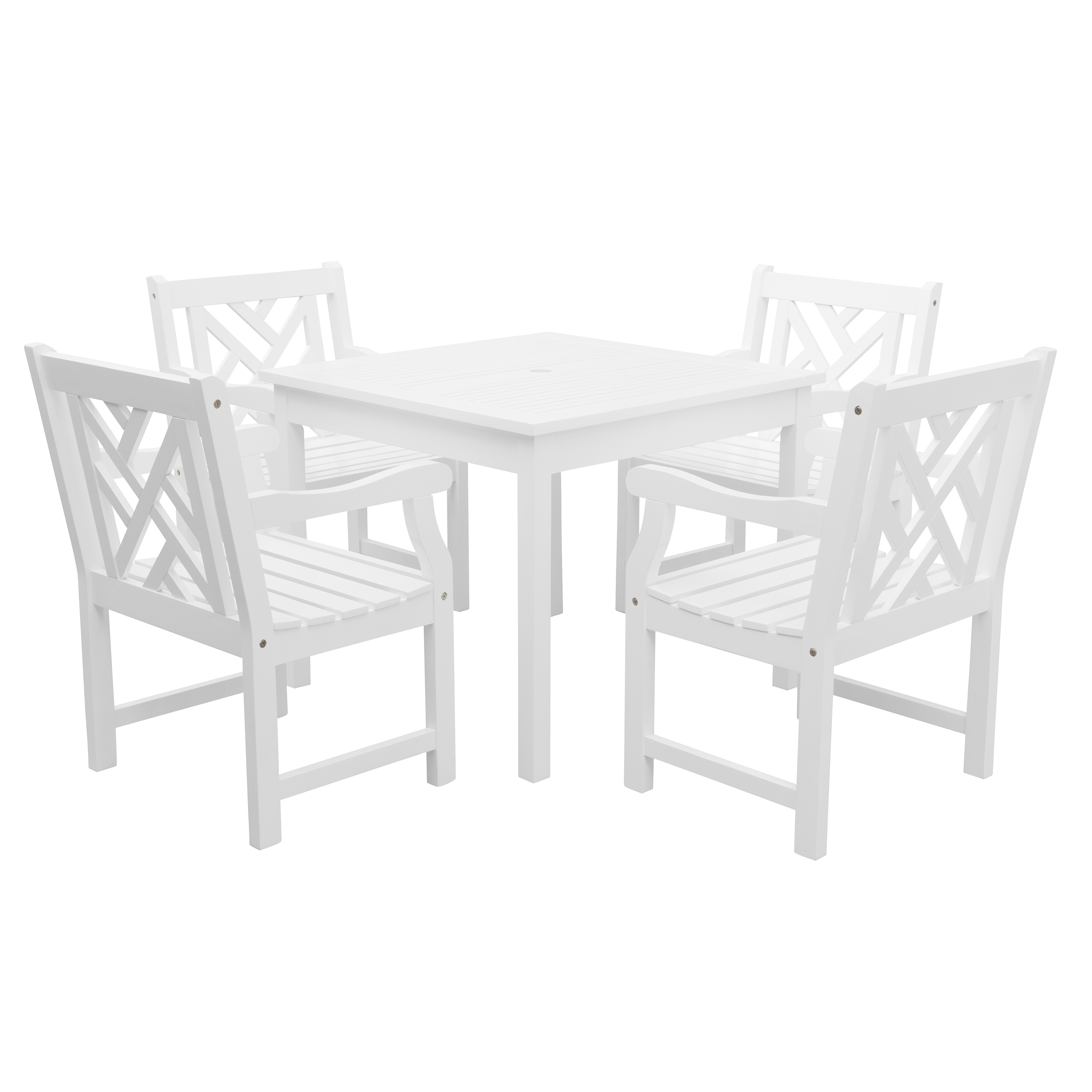 Bradley Outdoor 5piece Wood Patio Stacking Table Dining Set