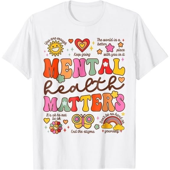 Mental Health T-Shirt Ultra-Soft Cotton Crewneck for Daily Wear, Community Events (Advocates & Allies),White19