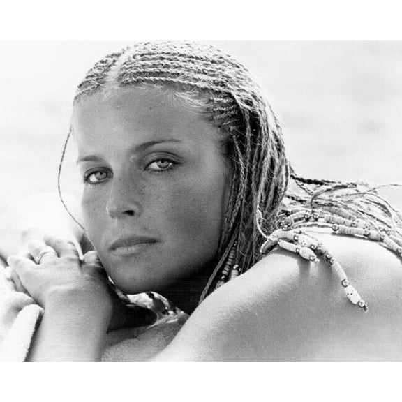 Bo Derek iconic portrait lying on beach from 10 24x30 inch poster