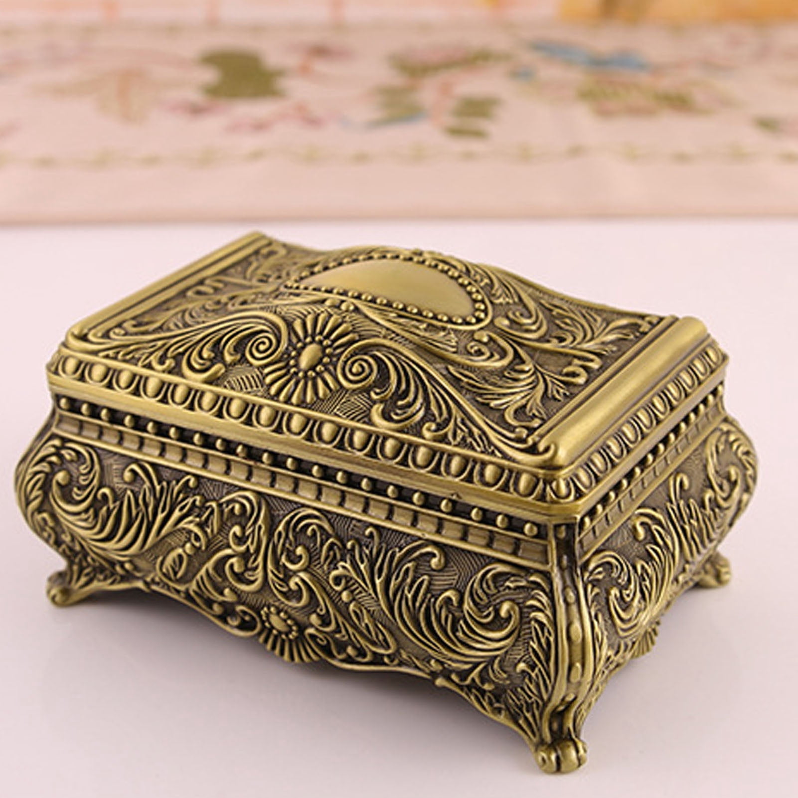 Boîte à Bijoux Vintage à Motifs Fleuris | Ancienne, Occasion, Parfaite Pour Collection