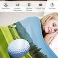thumbnail image 3 of HENGT  - Swaddle/Soft Blanket, Pure White, Plush, Golf Course Beautiful Sky Hole Bunker, Print, Lightweight, Machine Wash, 3 of 6