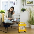 thumbnail image 2 of XINQIHANG Mobile Book Cart, Movable Bookshelf Trolley Cart, Reusable Rolling Storage Cart Movable Bookshelf for Kitchen, Bedroom, Living Room and Laundry Room, 2 of 7
